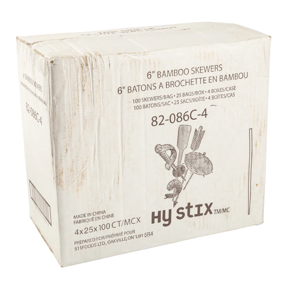 Hy Stix Skewer Bamboo 6" 82-086C-4