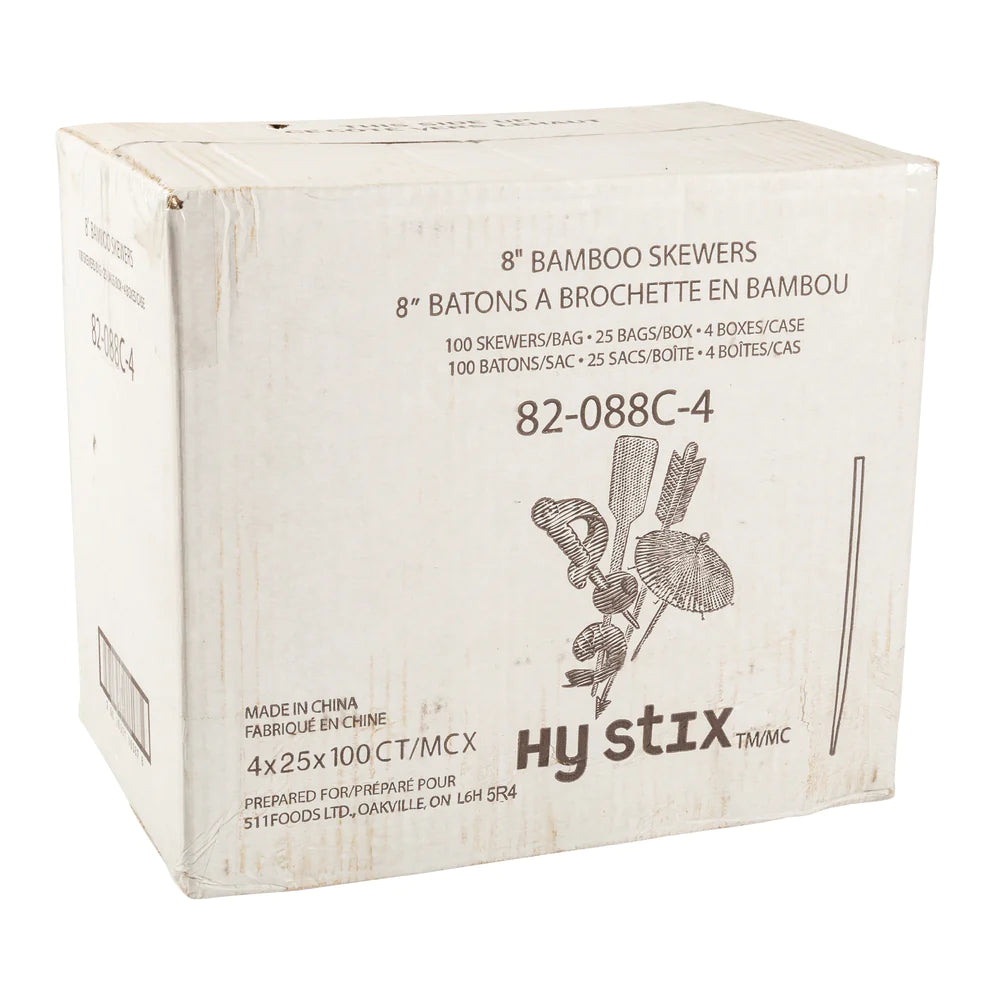 Hy Stix Skewer Bamboo 8" 82-088C-4