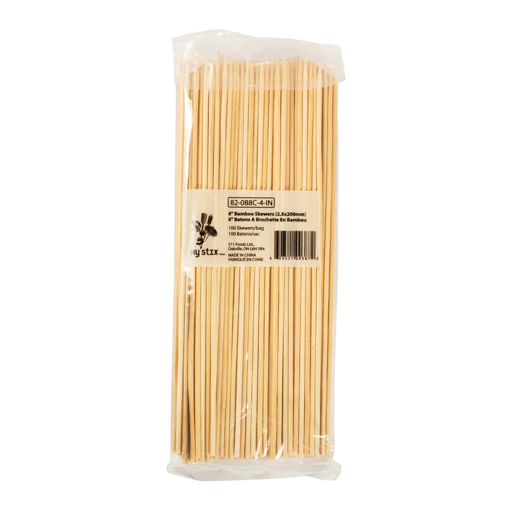 Hy Stix Skewer Bamboo 8" 82-088C-4