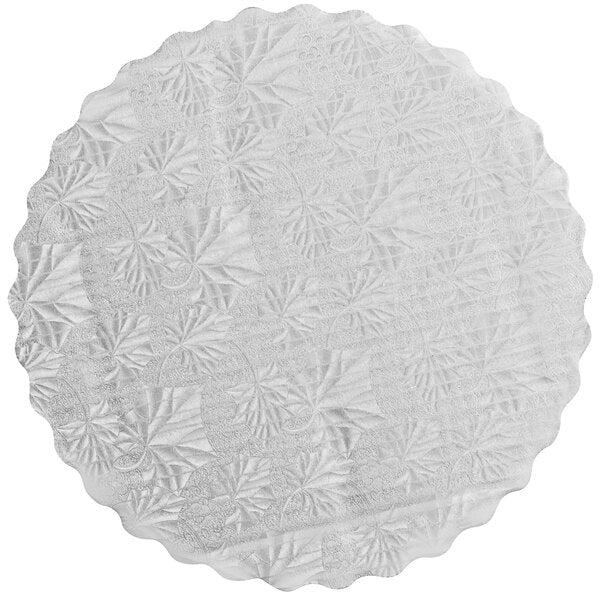 Enjay - Silver Round Scalloped Edges Cake Pad - 12"