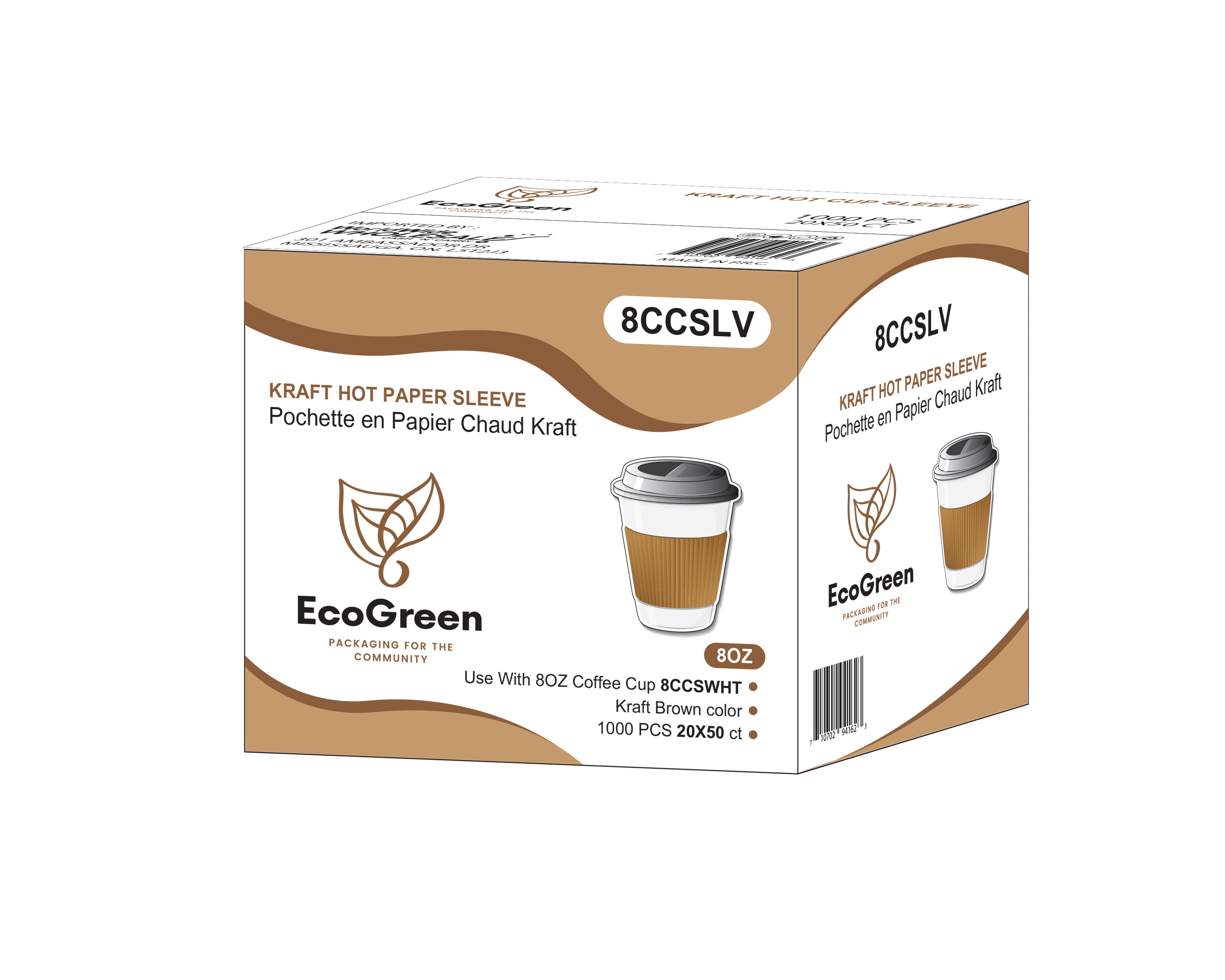 EcoGreen - Hot Cup Sleeve for 8oz Coffee Cups