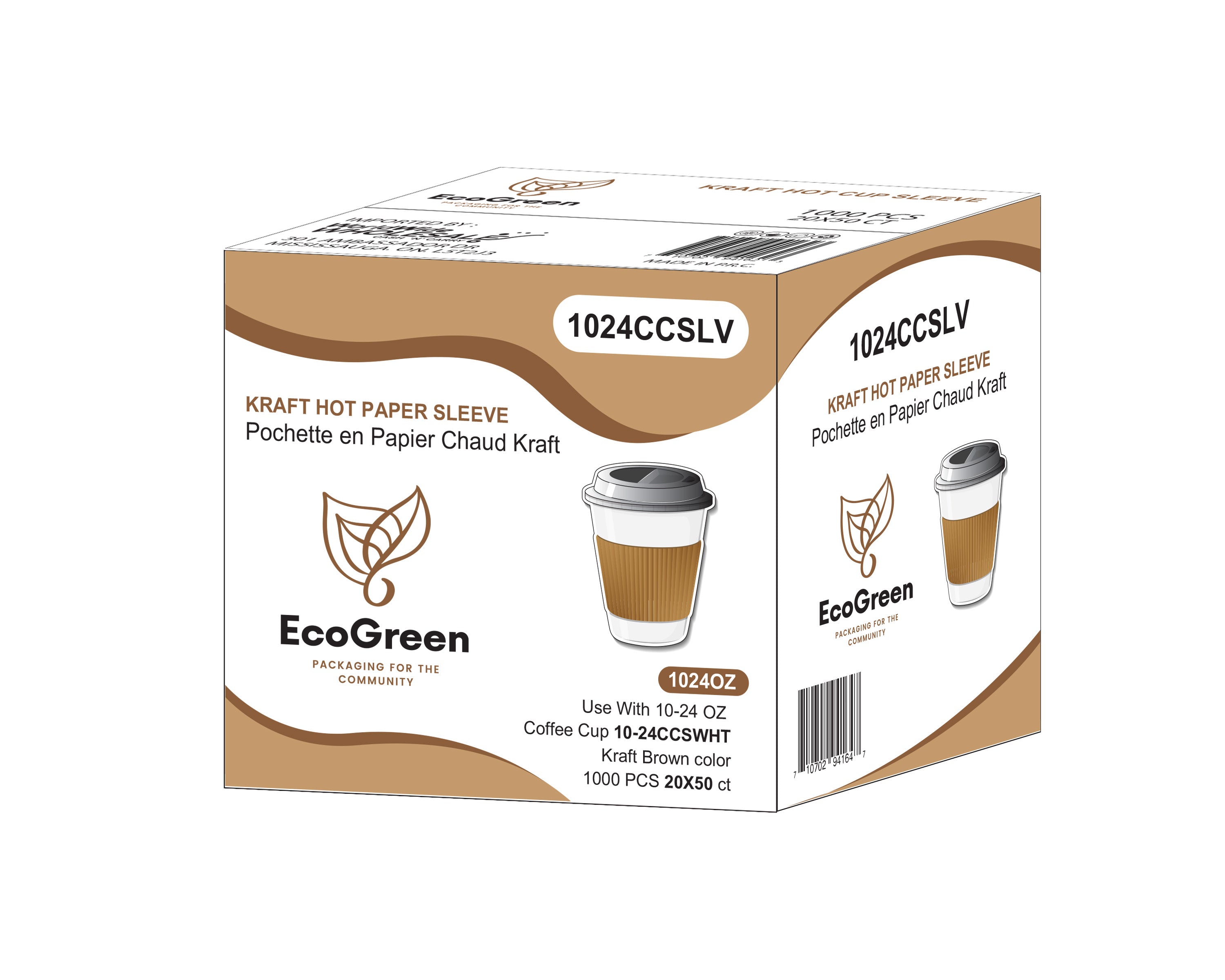 EcoGreen - Hot Cup Sleeve for 10-24oz Coffee Cups