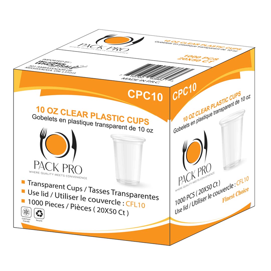 PackPro - 10oz clear cups - 50ct