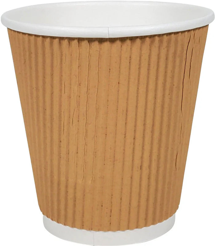 Morning Dew - 12oz Ripple Wall Paper Cup - Kraft