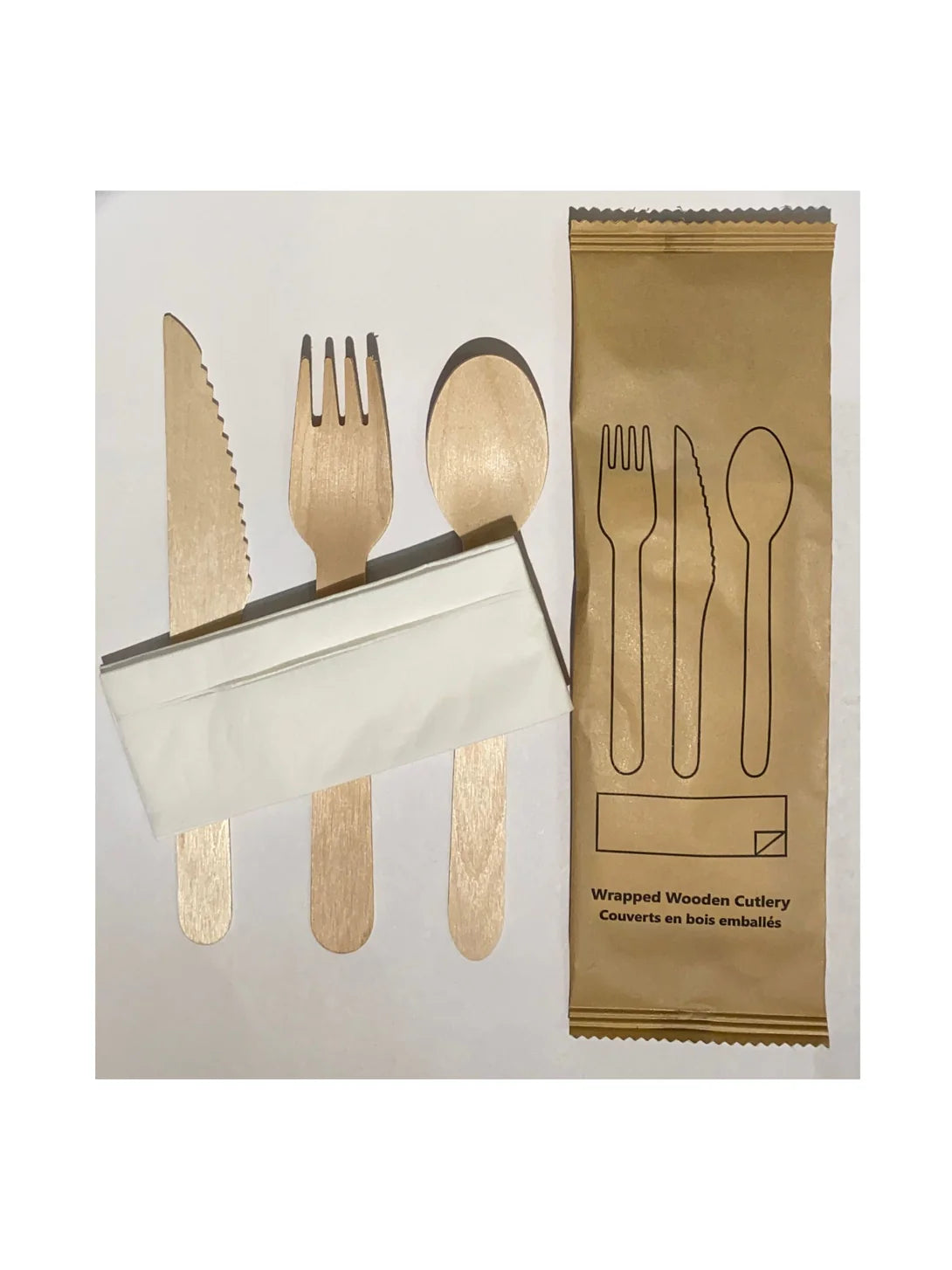 Tenclouds - Wrapped 4pc Bagasse Utensil Kit (F/K/S/N)