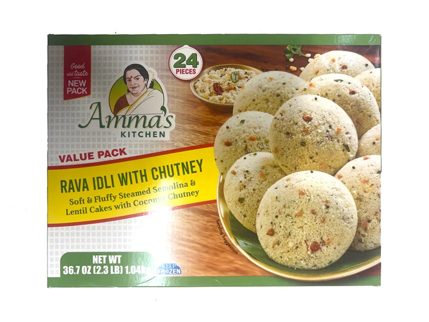 Amma's Kitchen - Rava Idli w/ Chutney - Bulk - 24Pcs