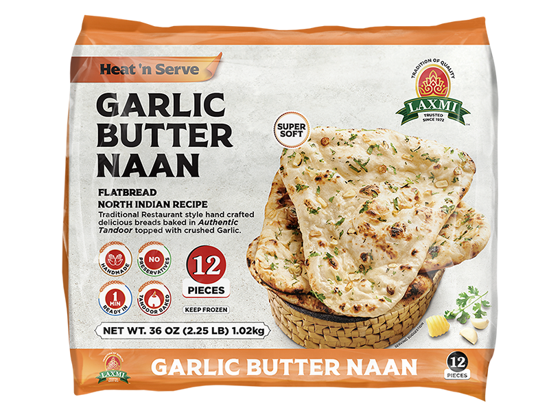 Laxmi - Garlic Butter Naan - Bulk - 12pcs