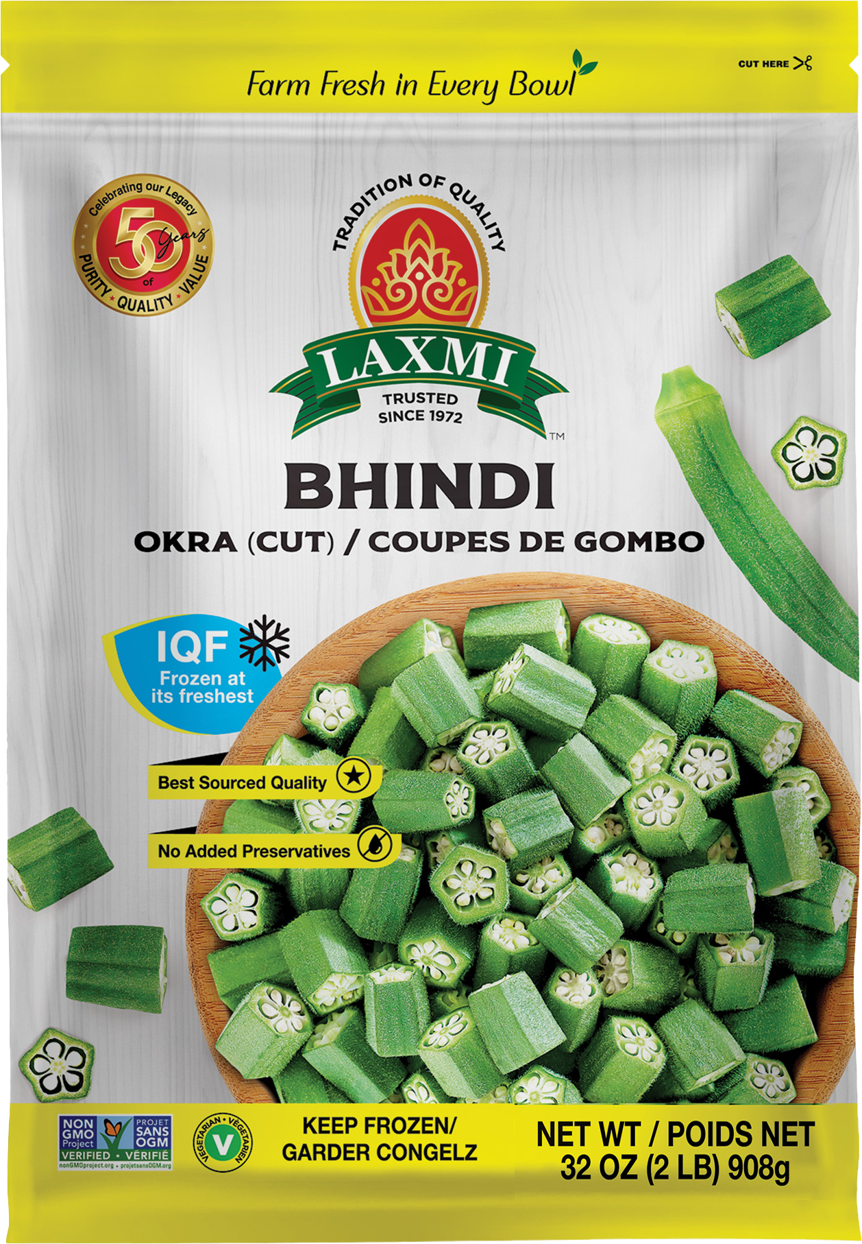 Laxmi - Okra Cut - Bulk - 908g