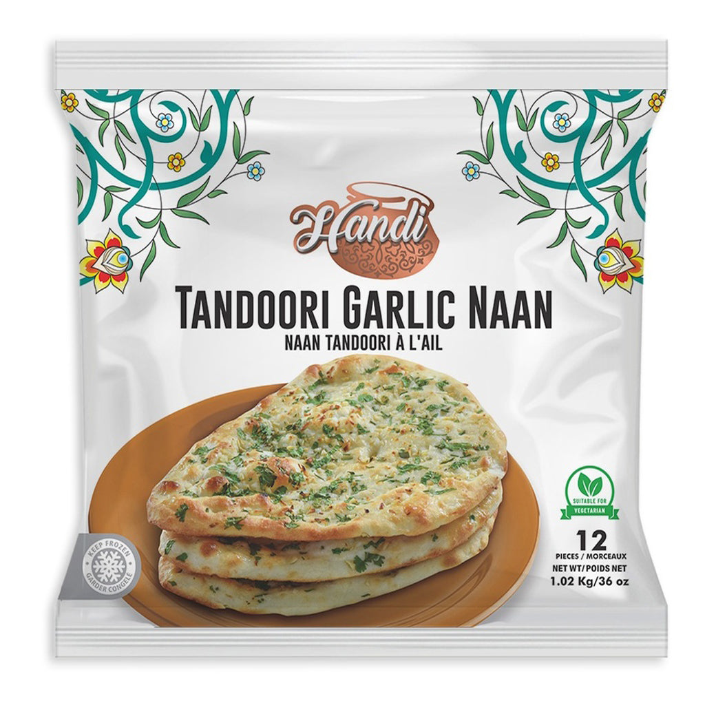 Handi - Tandoori Garlic Naan - 12Ct