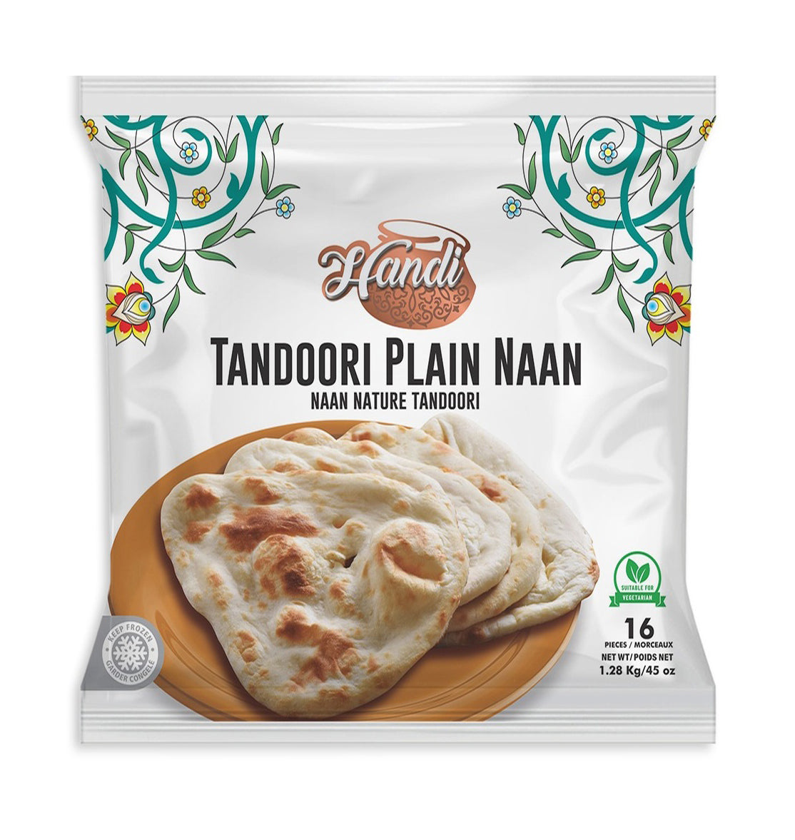 Handi - Tandoori Naan - Plain - Bulk - 16pcs