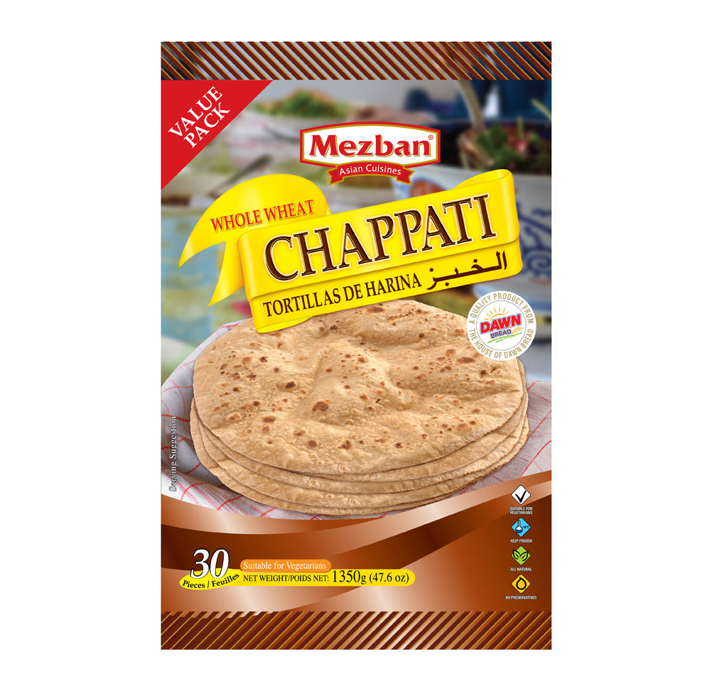 Mezban - Whole Wheat Chappati - 30Ct
