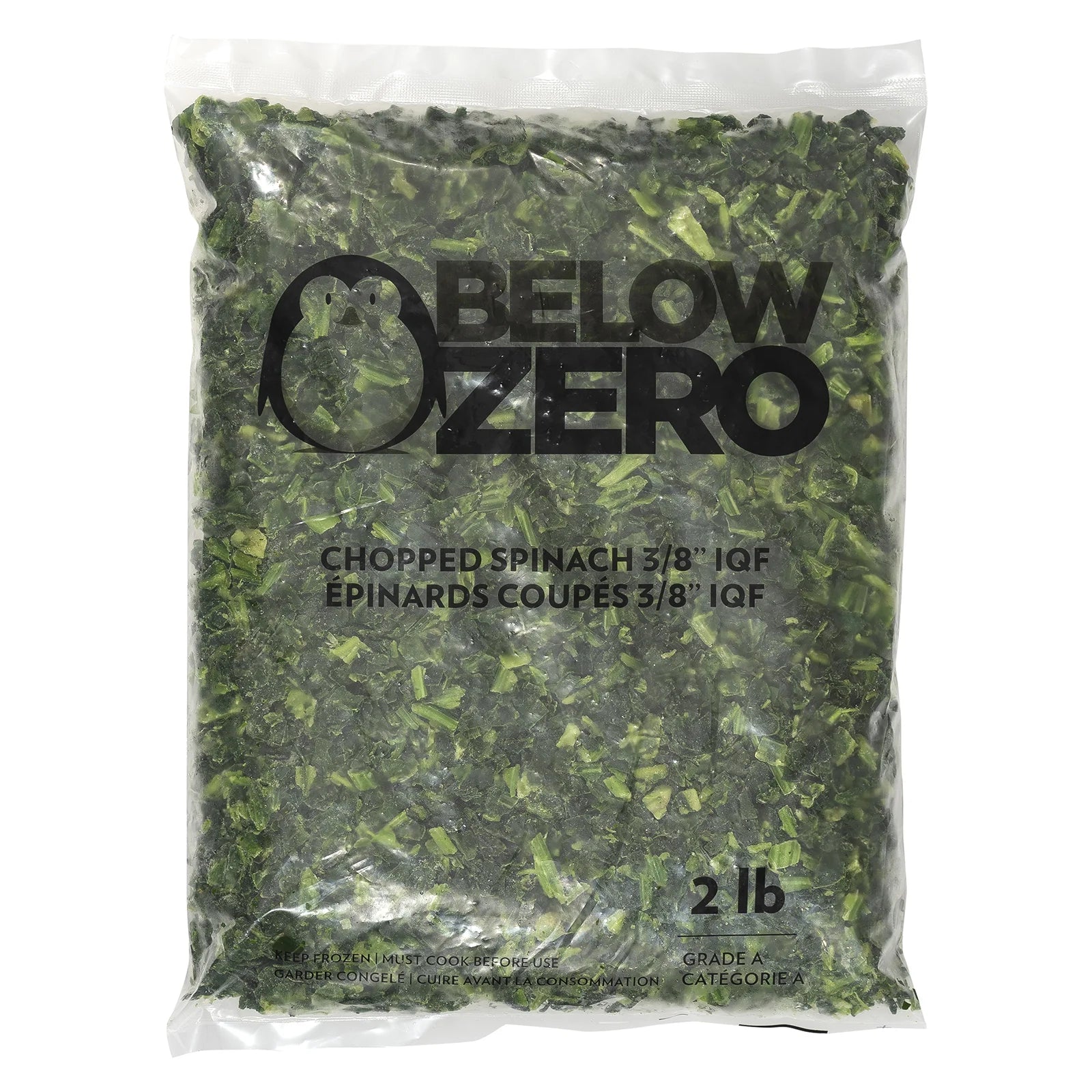 Below Zero - Chopped Spinach - 20 Lb