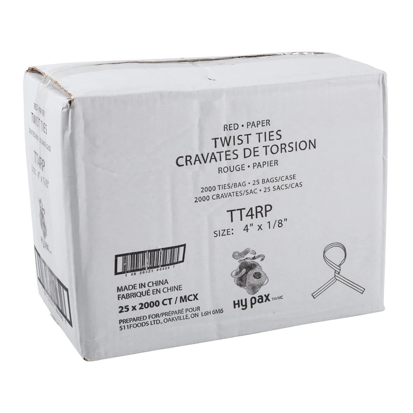 Hy Five - 4" Twist Ties - Red TT4RP