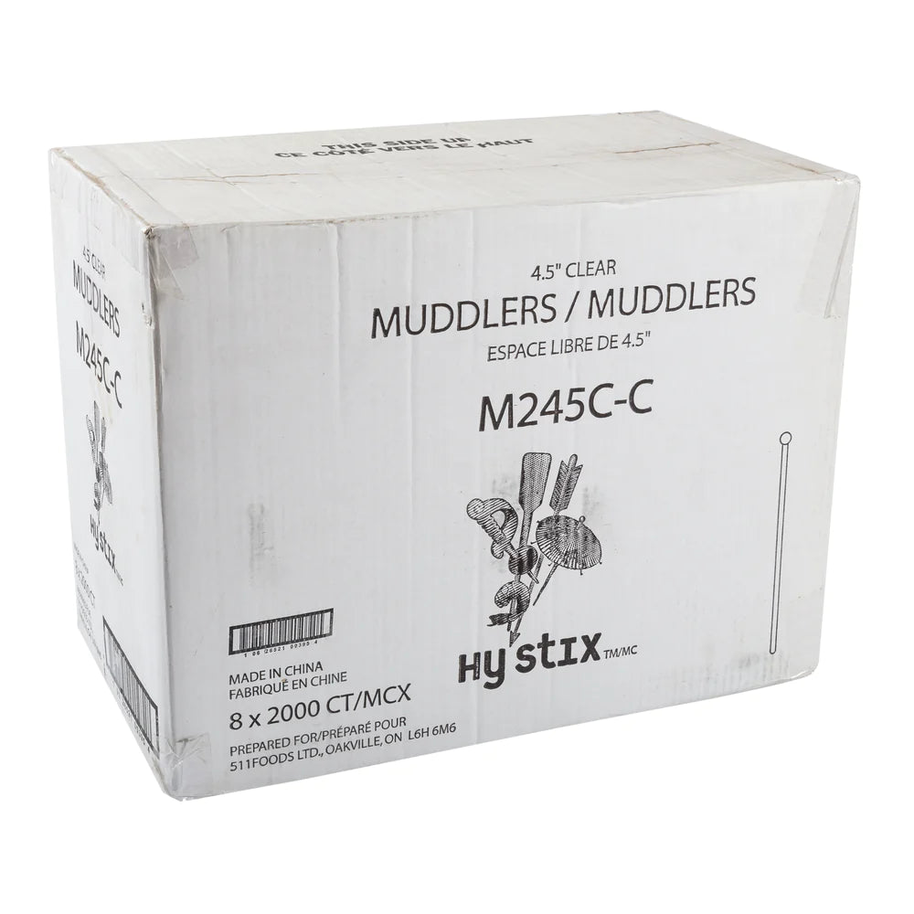 Hy Stix Muddler Oval Ball Top 4.5" Clear M245C-C
