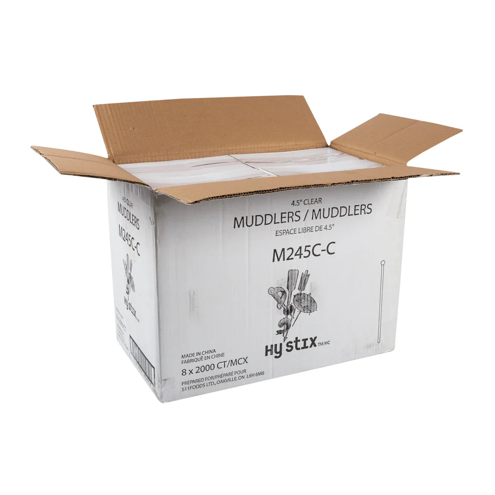 Hy Stix Muddler Oval Ball Top 4.5" Clear M245C-C