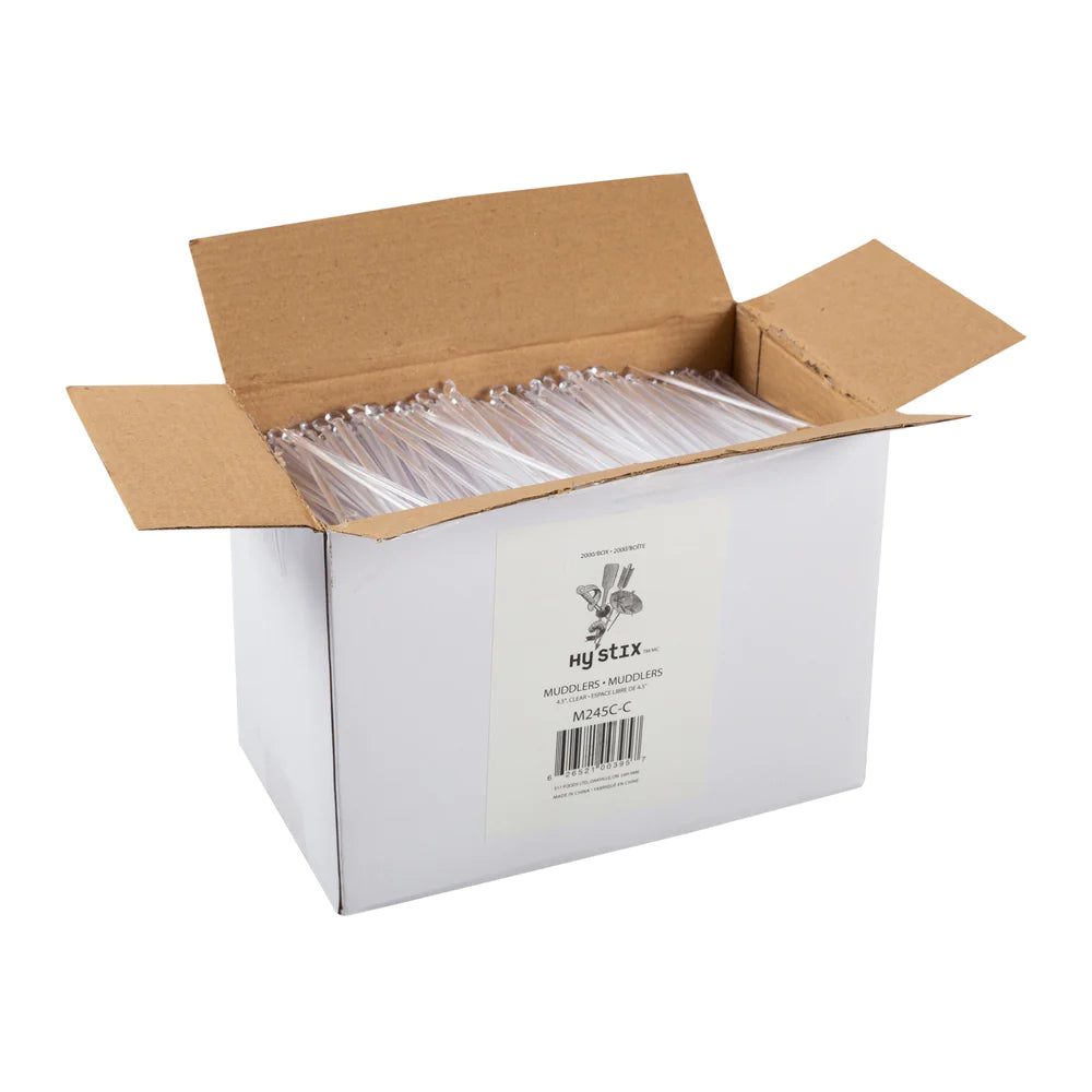 Hy Stix Muddler Oval Ball Top 4.5" Clear M245C-C