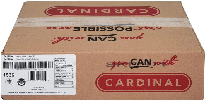 Cardinal 4 oz Halal Beef Burgers 1536