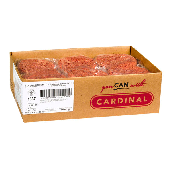 Cardinal 7 Oz Butcher-style Beef Burgers 1637