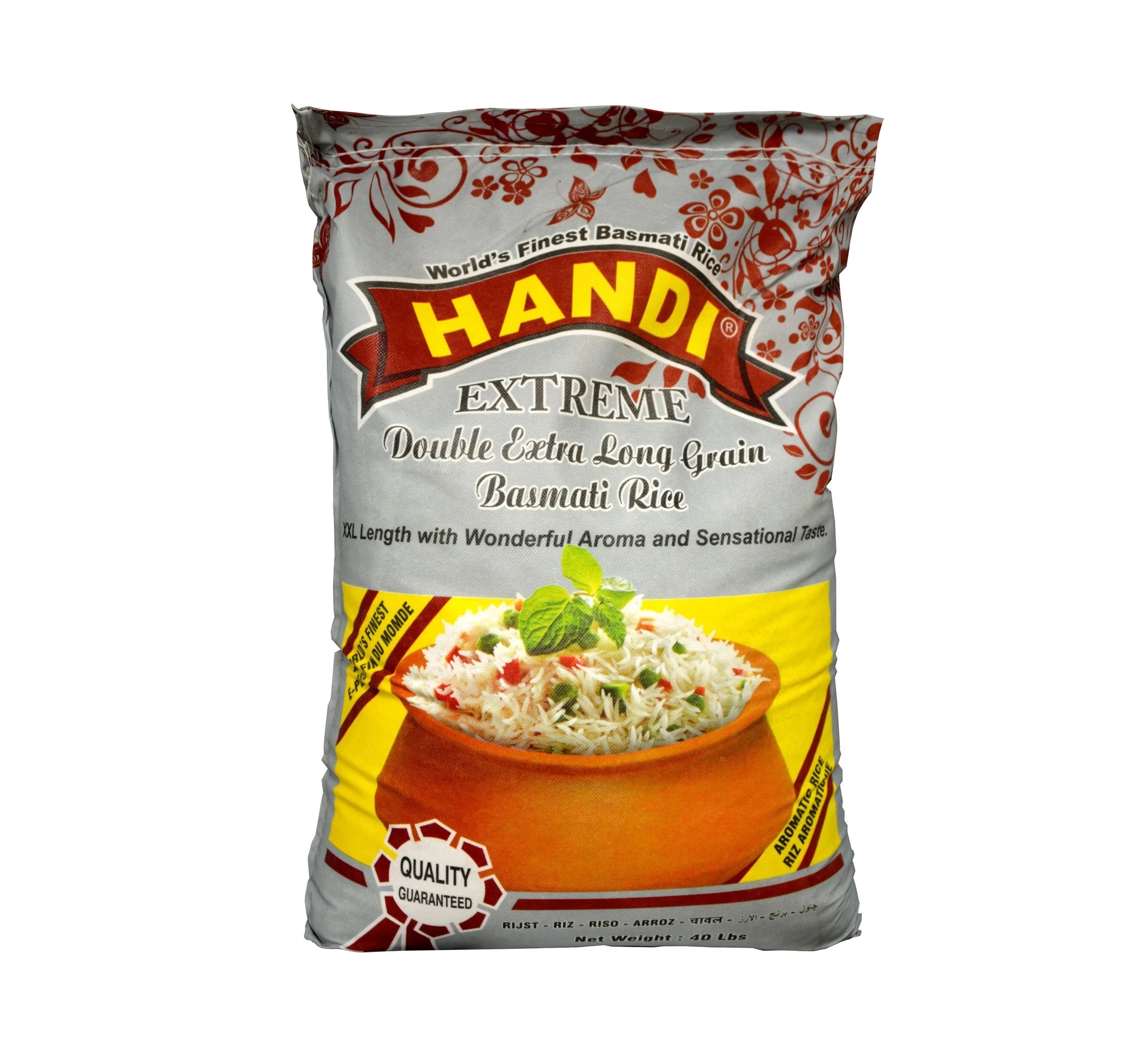 Handi - Double Extra Long Basmati Rice - 40Lb