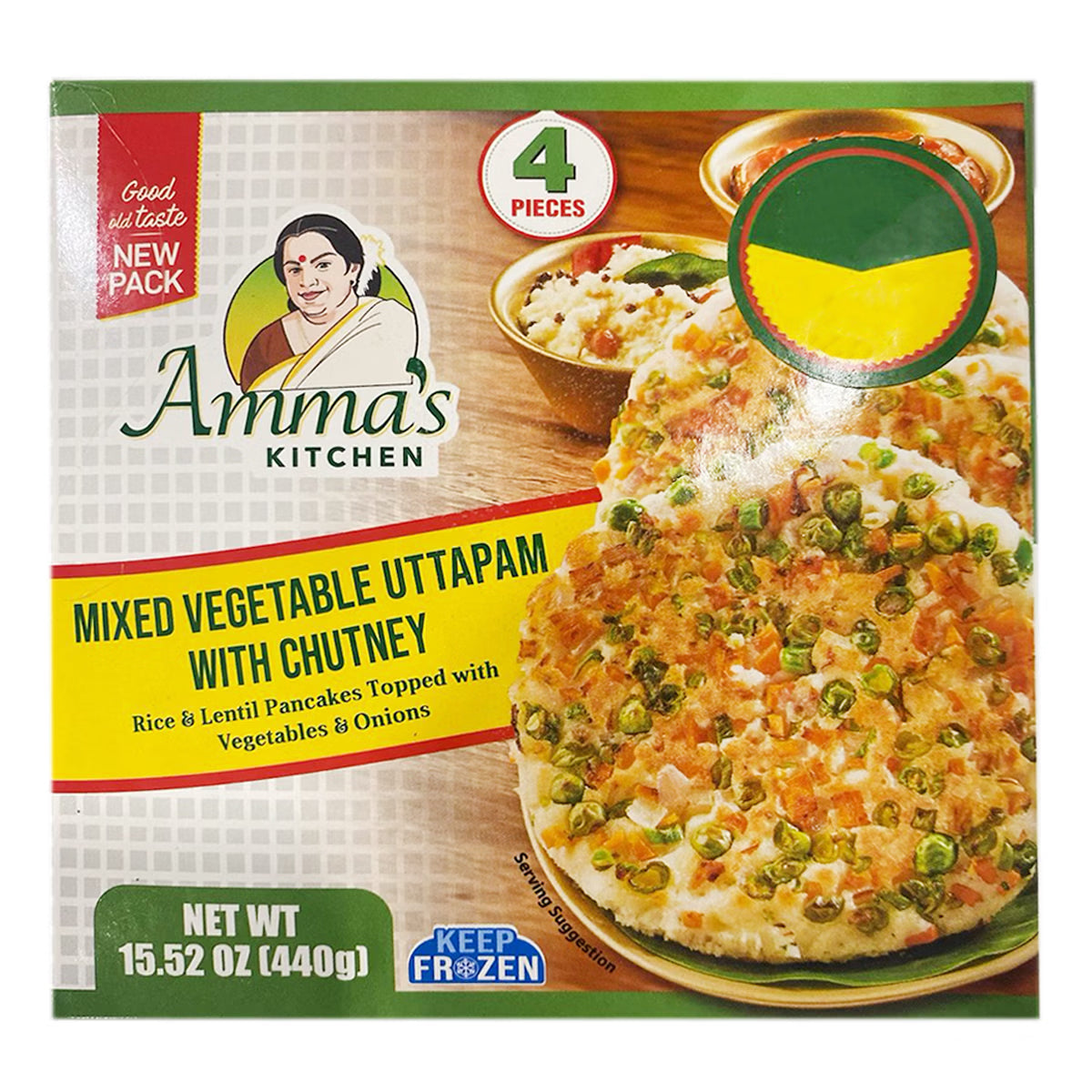 Amma's Kitchen - Mix Veg Uttapam w/ Chutney - 440g