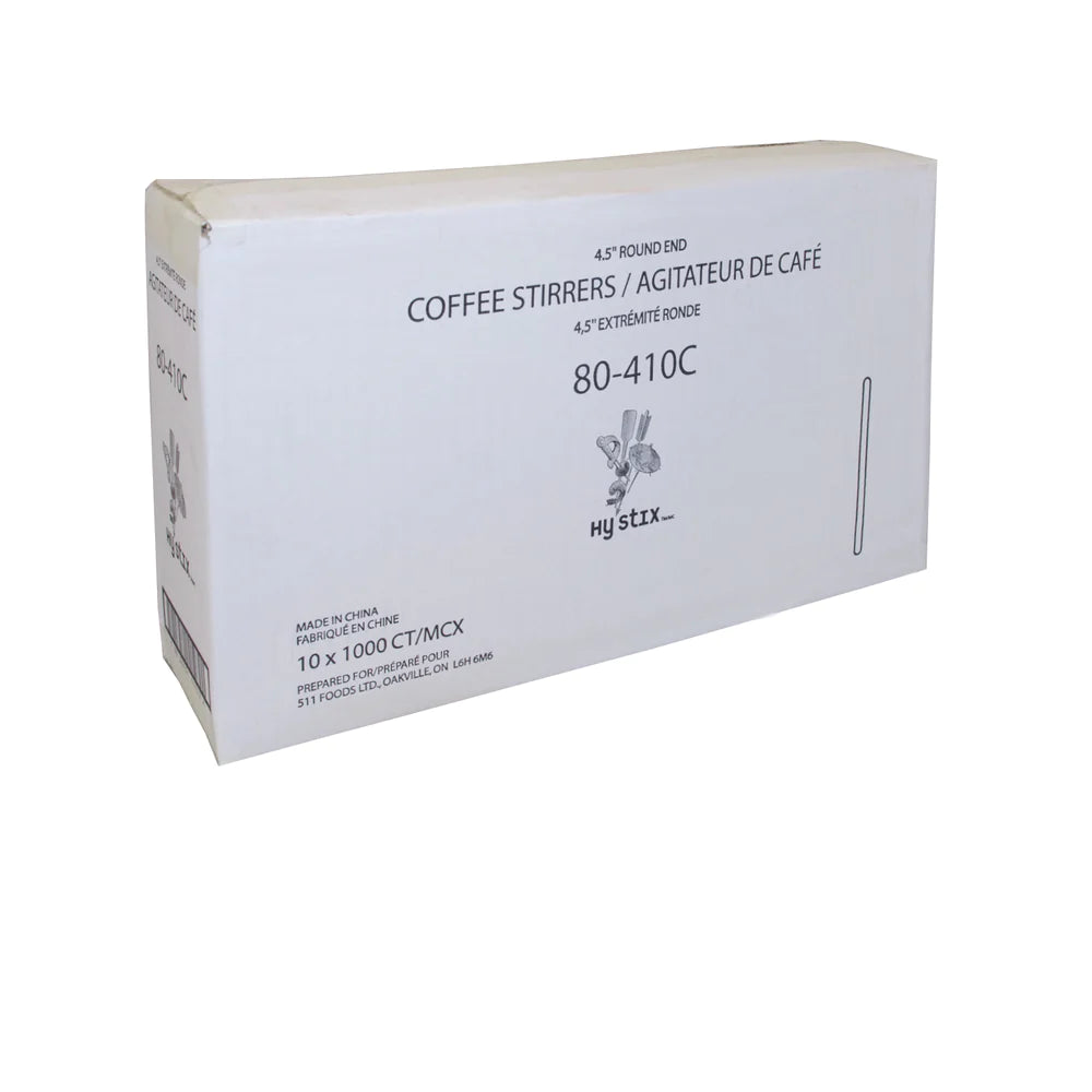 Hy Stix Stirrer Coffee Round End 4.5" 80-410C