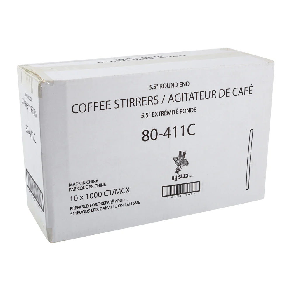 Hy Stix Stirrer Coffee Round End 5.5" 80-411C