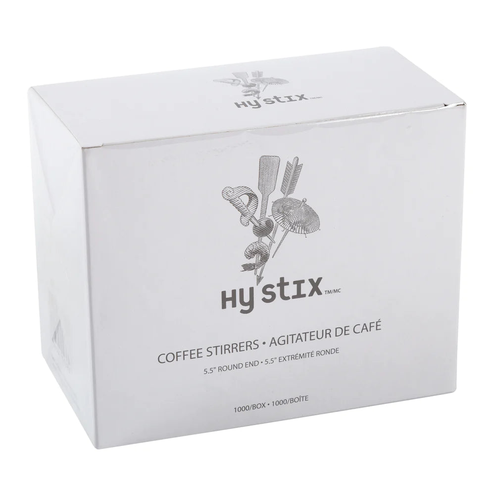 Hy Stix Stirrer Coffee Round End 5.5" 80-411C