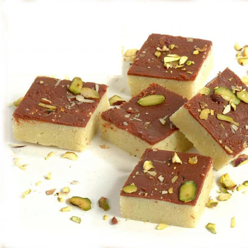 Saffron - Chocolate Khoya Barfi