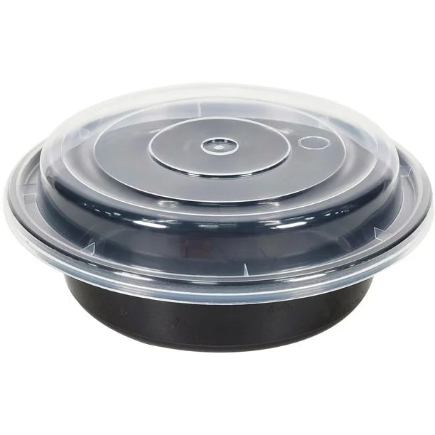 Maple - 6" Plastic Round Container Set - Black