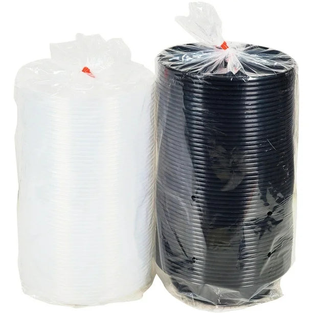 Maple - 6" Plastic Round Container Set - Black