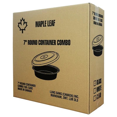 Maple - 7" Plastic Round Container Set Black