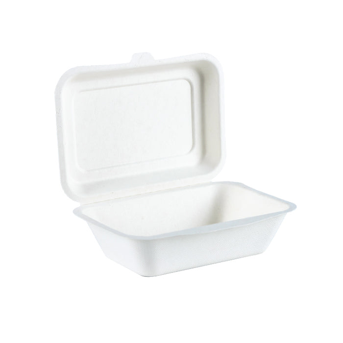7x5 Bagasse Clamshell Container - 50Ct