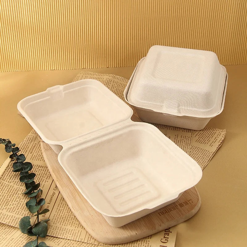 Ten Clouds - 6X6 Bagasse Clamshell Container
