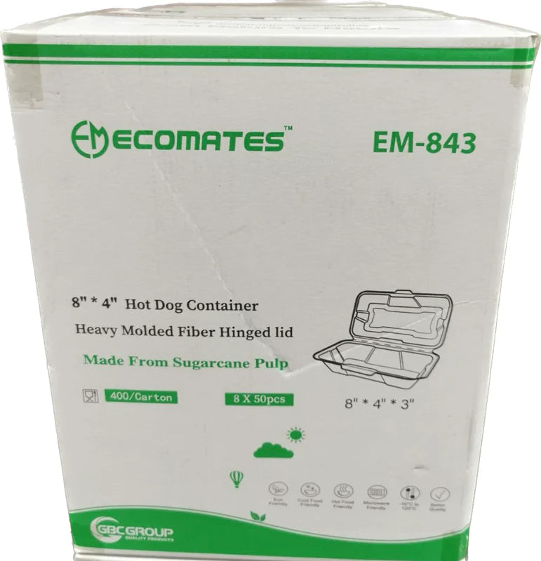 Ecomates - Hot Dog Container - 8X4X3