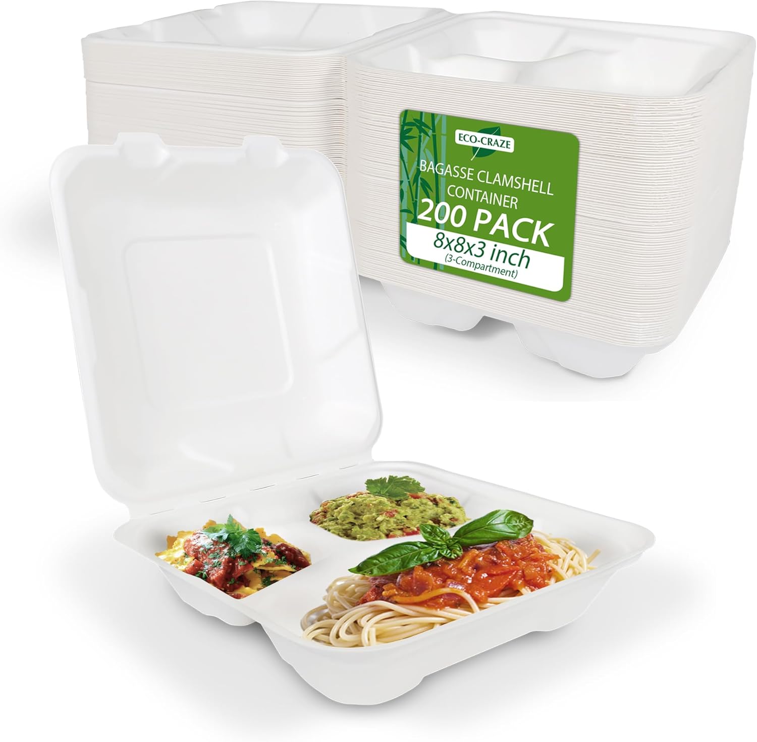 EcoCraze - 8x8x3 MFPP Container - 3 Comp