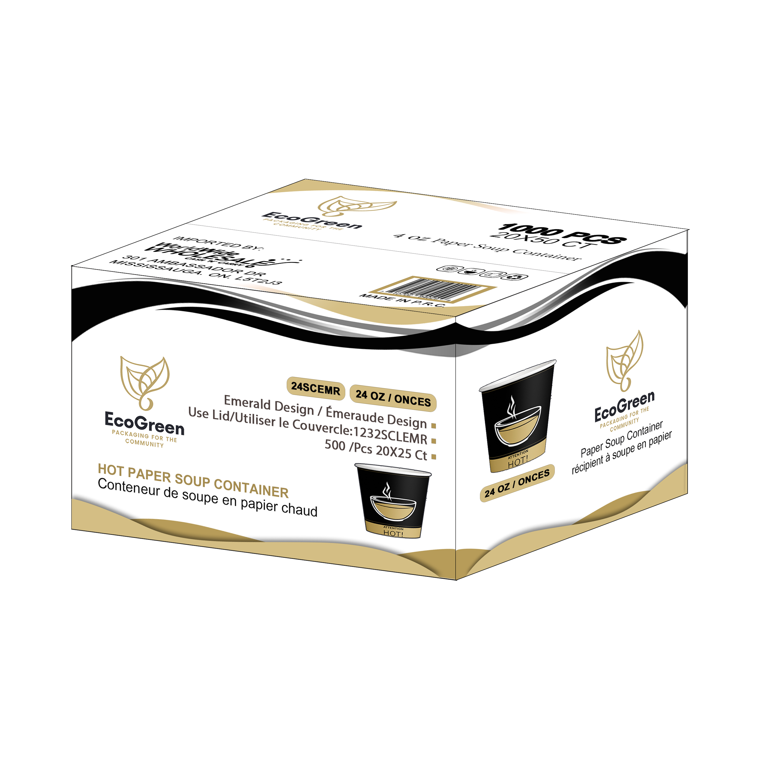 Ecogreen - 24 Oz Paper Soup Bowl