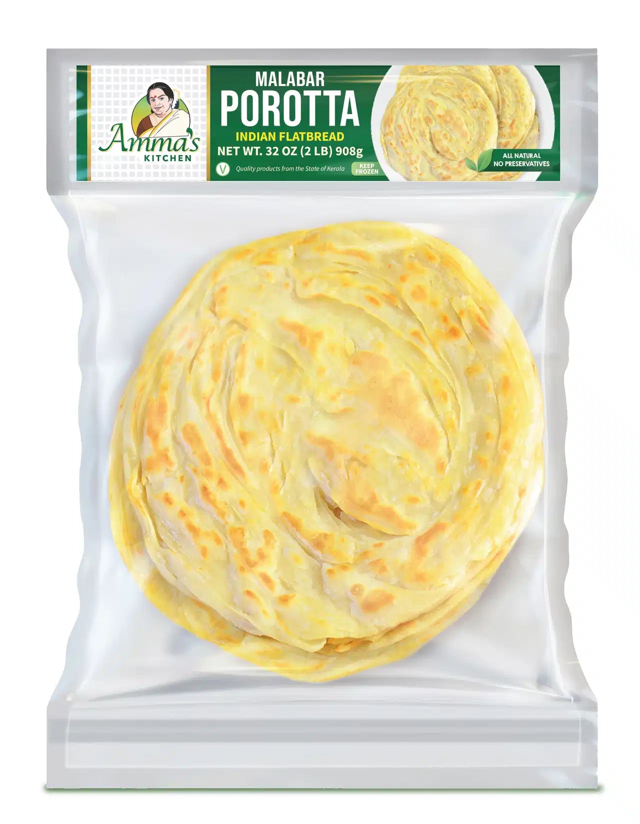 Amma's Kitchen - Malabar Parotta - 12pcs