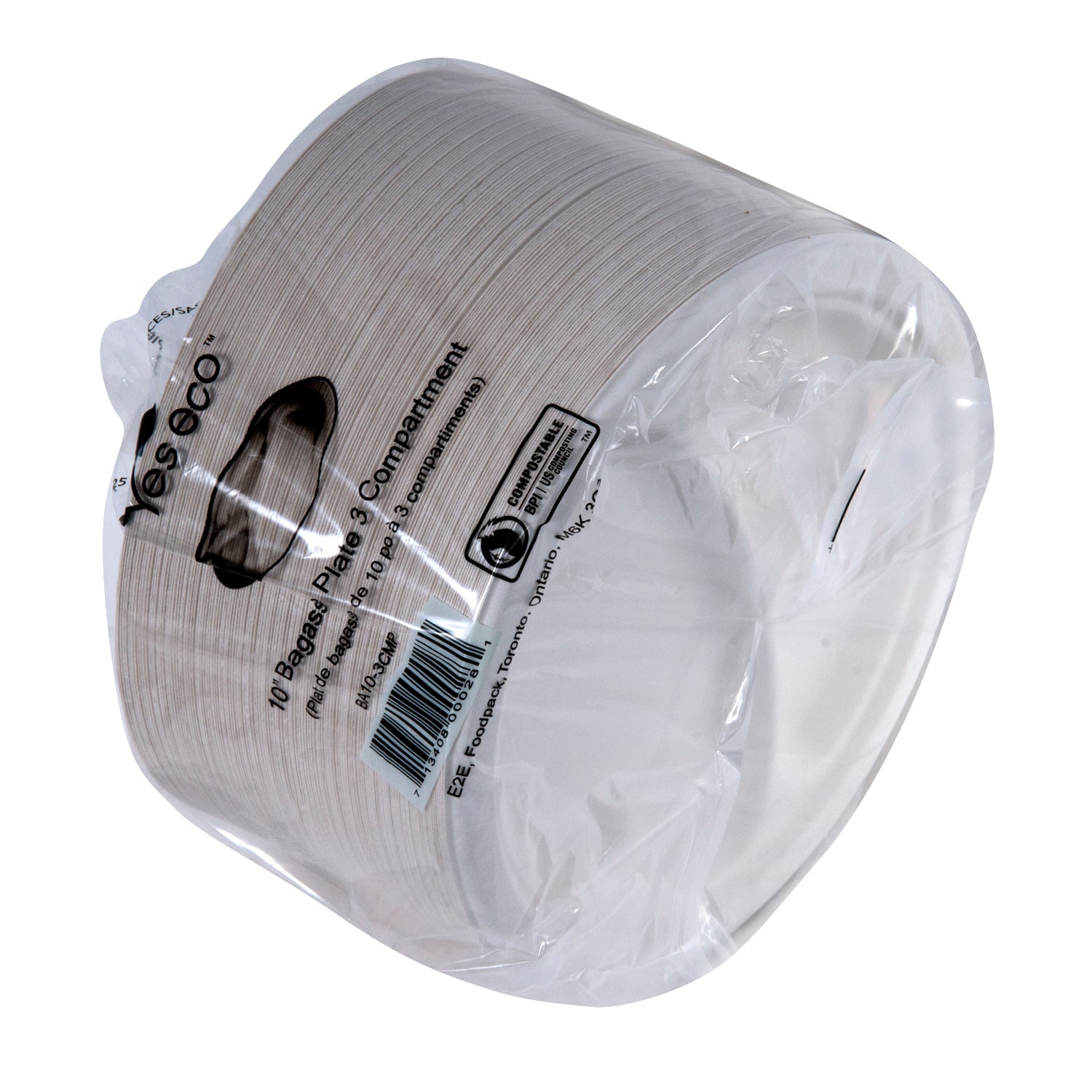 PPP - 10" Bagasse Paper Plate - 3 Comp
