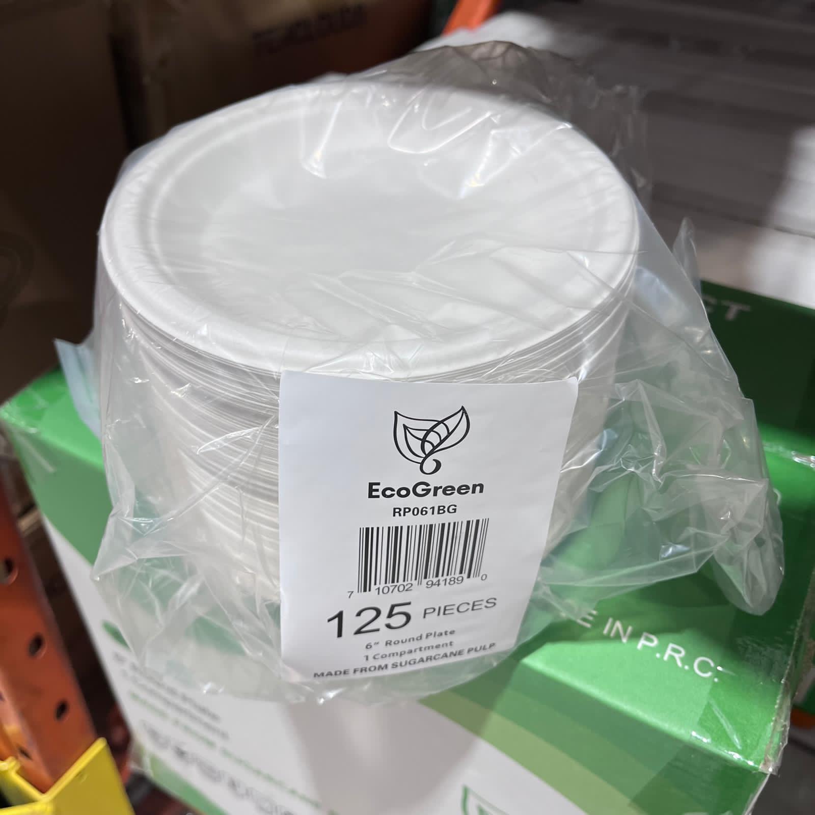 EcoGreen - 6" Bagasse Paper Plate