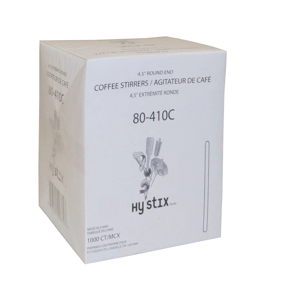 Hy Stix Stirrer Coffee Round End 4.5" 80-410C