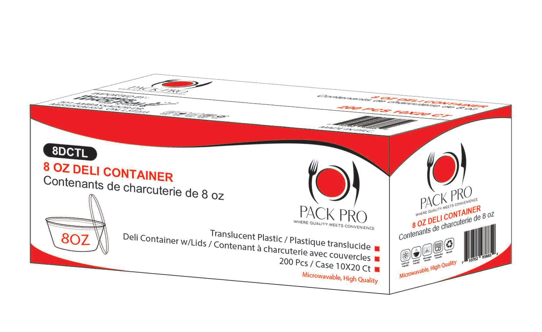 PackPro - 8oz - Deli Containers - Combo