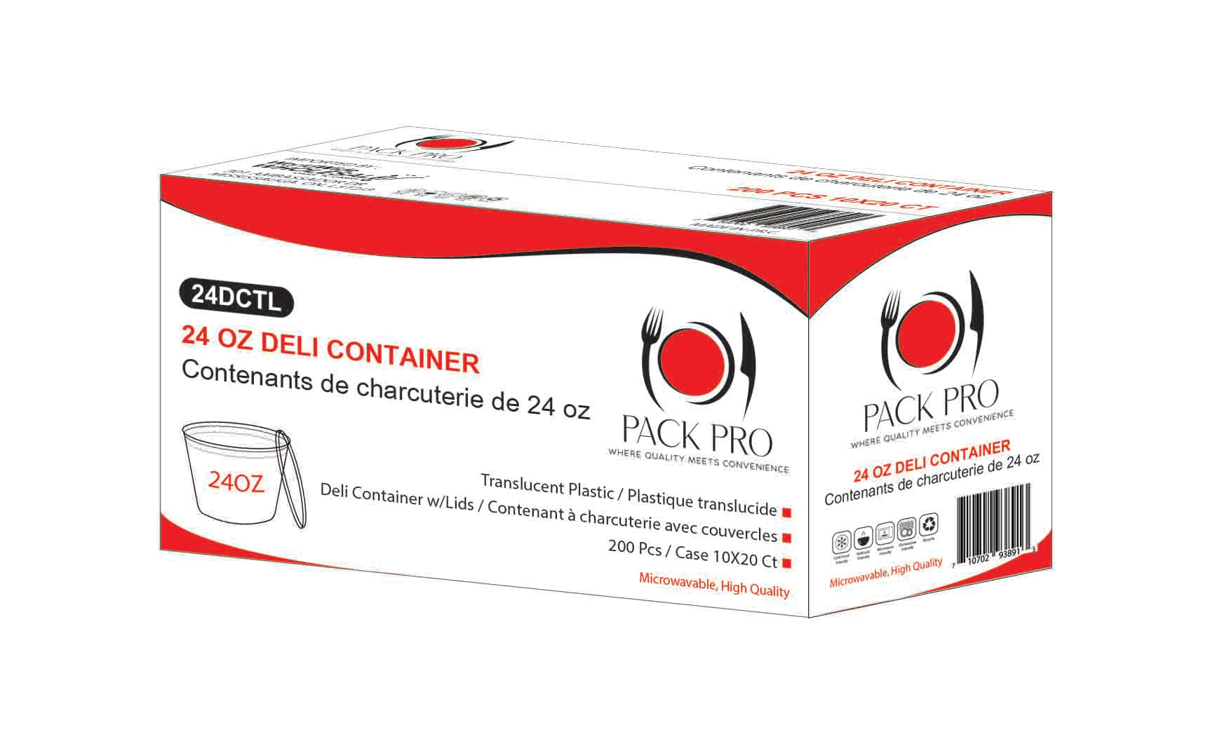 PackPro - 24oz - Deli Containers - Combo